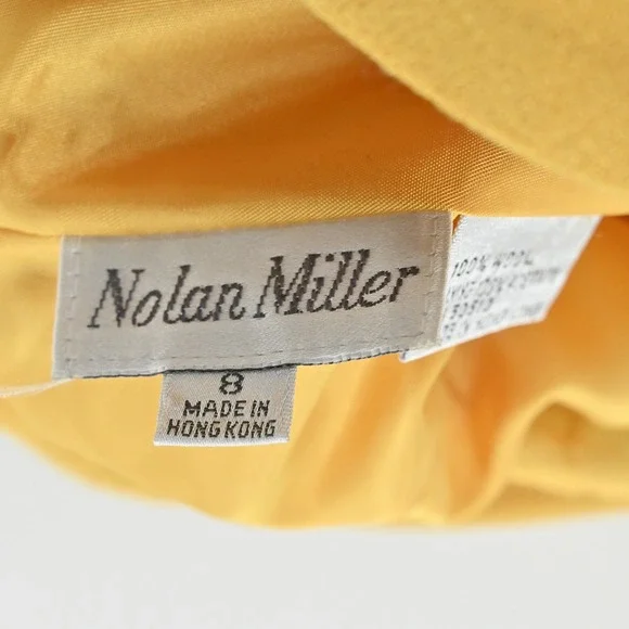 Vtg Nolan Miller Wool Beaded Jacket Tank Set Size 8 Yellow Retro Glam Hong Kong - Picture 16 of 16